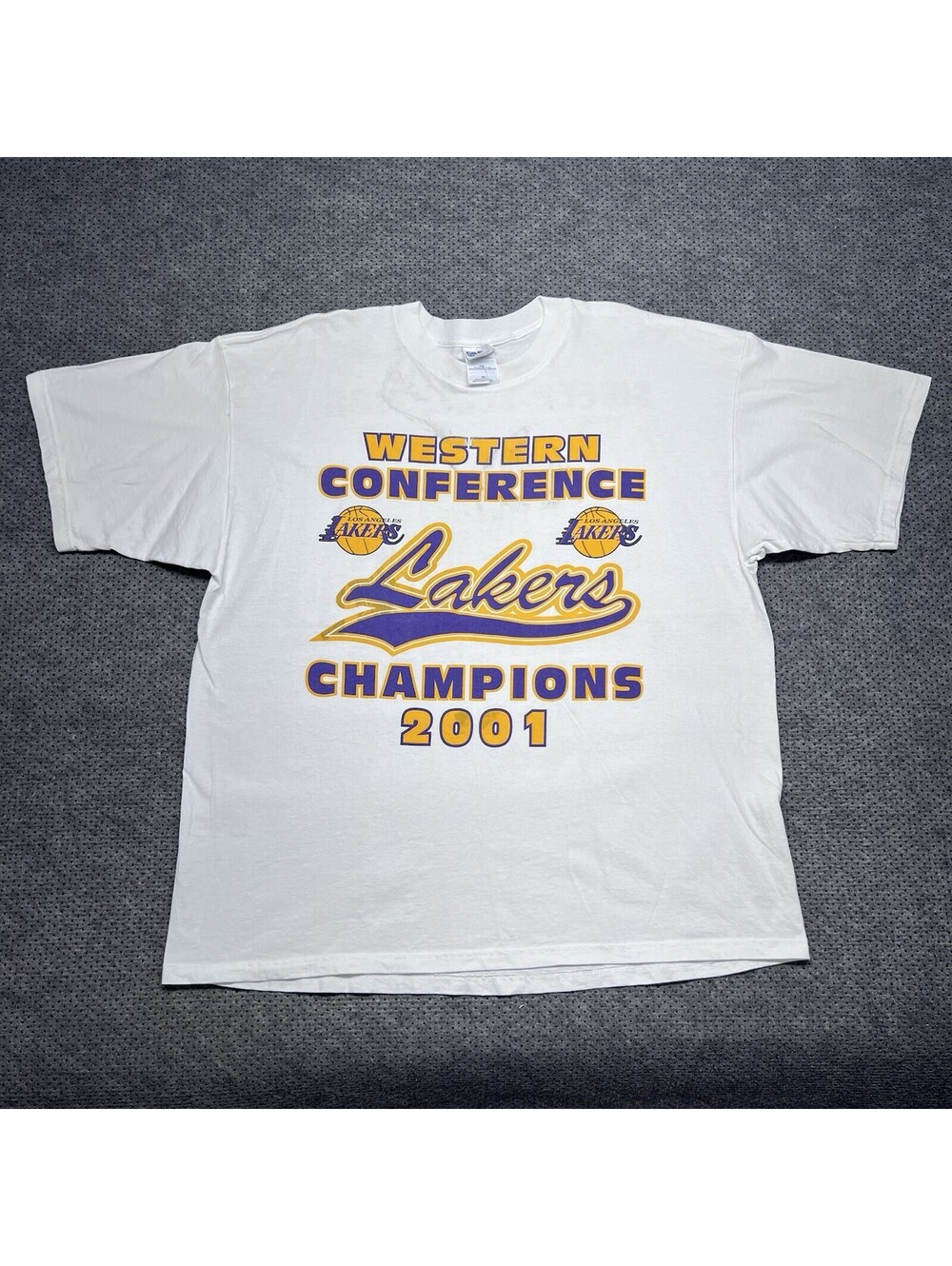 Vintage 2001 Los Angeles Lakers Western Conference Champions T-Shirt XXL RARE